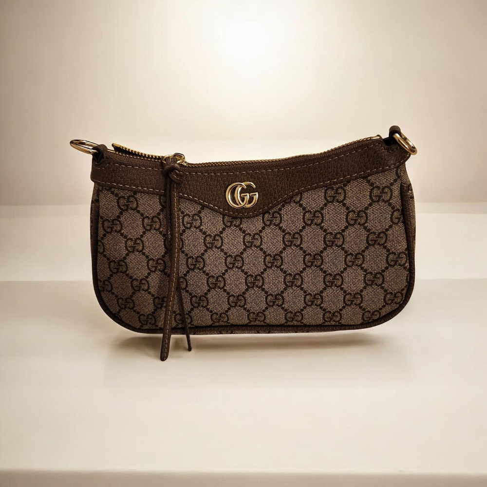 NEW Gucci Brown GG Canvas Mini Bag with Gold Hardware